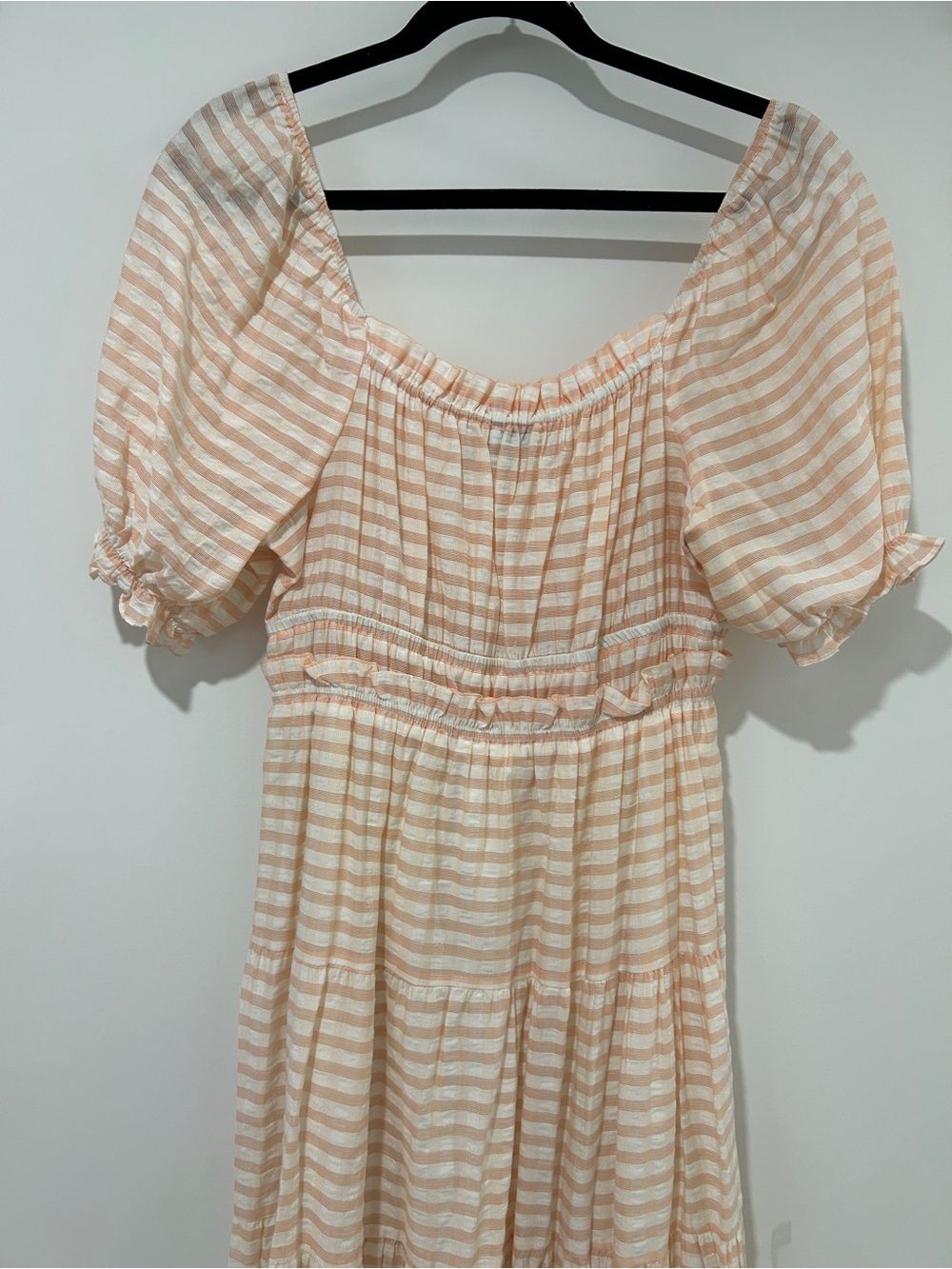 Moon River Puff Sleeve Stripe Maxi Dress Size S - Picture 8 of 10